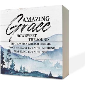 علامات الخشب المسيحي، نعمة مذهلة كيف الحلو الصوت، مربع علامة الديكور منضدية، ديكور مزرعة أنيقة، ديكور المنزل الديني، علامة مربع ريفي لغرفة المعيشة المنزلية، الهدايا الروحية المسيحية ريفي in Kuwait