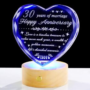 YWHL 50th Wedding Anniversary Crystal Gifts for Parents, Romantic 50 Year Wedding Anniversary Heart Keepsake Gifts for Couple, 50 Years of Anniversary Marriage Gifts for Wife Husband