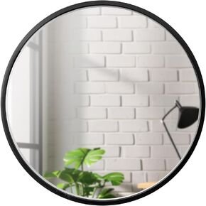 مرآة حائط دائرية مقاس 18 بوصة من Westminster Décor - إطار بلاستيكي خفيف الوزن - طراز حديث - المداخل والحمامات وغرف النوم والمكاتب - مدروسة للغاية - رزينة جدًا - بيضاء لطيفة جدًا in Kuwait