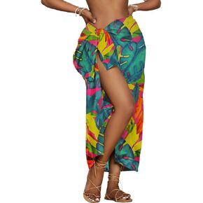 Bsubseach Women Boho Sarong Coverups Long Bikini Wraps Sheer Skirts Beach Bathing Suit Cover Up Swimwear
