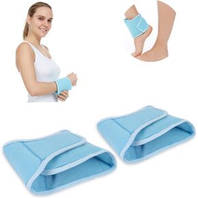 FOMI Hot Cold Wrist and Ankle Ice Wrap | 360 Degree Coverage | Soft Gel Pack for Sports Injuries, Swelling, Bruises, Arthritis, Tendonitis Pain Relief | Compression Sleeve with Strap Fastener