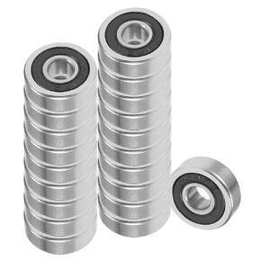20pcs Deep Groove Ball Bearing 604-2RS - [4mm x 12mm x 4mm] Chrome Steel Bearings for Lawn Mower, Wheelbarrows, Carts & Hand Trucks Wheel