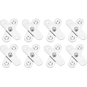 METALLIXITY 360 Degree Rotating Pivot Hinge (57 x 16mm) 8Sets, Stainless Steel Door Hinges - for Home Kitchen Gate Closet Cupboards