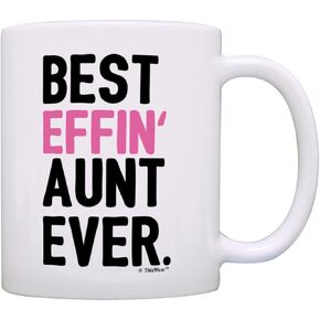 ThisWear Aunt Uncle Gifts Best Effin Aunt and Uncle Ever Bundle Funny Aunt Uncle Gifts 2 Pack 11oz Ceramic Coffee Mug Set