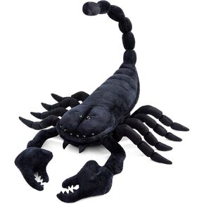 Tiny Heart Simulation Emperor Scorpion Plush Toy, 15.74inch Black Super Soft Realistic Scorpion Plush Stuffed Animal Toy Figure for Kids Halloween Doll Home Decor Throw Pillow