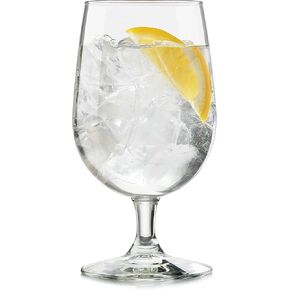 Libbey Entertaining Essentials Stemmed Water Glasses, Clear Multi Purpose Water Goblet Set of 6, Dishwasher Safe 16 oz Goblet Glasses for Parties