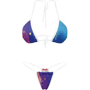 Thong Bikini Clear Strap Micro Thongs Bikinis Swimsuit for Women Sexy No Tan Line Bathing Suit