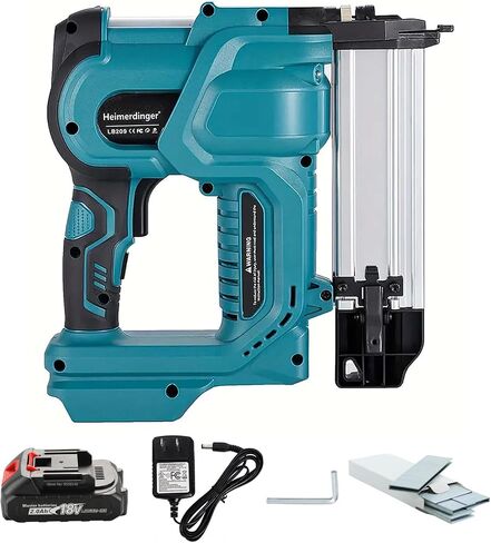 18 Gauge Cordless Nail Gun, 2 in 1 Electric Stapler Gun Drives 2'' Nailer and Crown Staples up to 1-9/16'' for Upholstery and Woodworking in Saudi Arabia