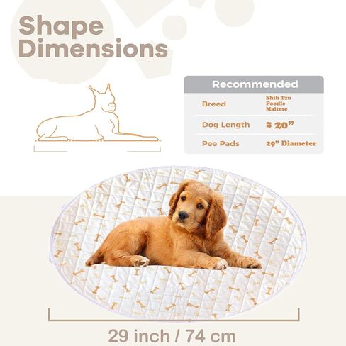 Meow&Woof Reusable Puppy Pads - Washable Pee Pads for Dogs 100% Waterproof Octagon Playpen Mat, Super Absorbent and Durable Reusable Pee Pads for Dogs 36 Inch 1 Pack in Saudi Arabia
