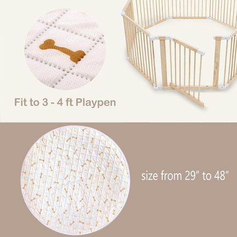 Meow&Woof Reusable Puppy Pads - Washable Pee Pads for Dogs 100% Waterproof Octagon Playpen Mat, Super Absorbent and Durable Reusable Pee Pads for Dogs 36 Inch 1 Pack in Kuwait