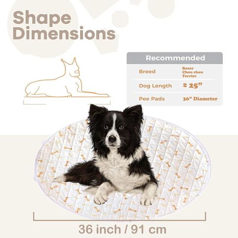 Meow&Woof Reusable Puppy Pads - Washable Pee Pads for Dogs 100% Waterproof Octagon Playpen Mat, Super Absorbent and Durable Reusable Pee Pads for Dogs 36 Inch 1 Pack in Kuwait