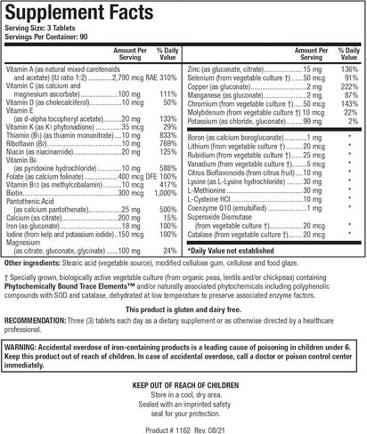 Biotics Research Bio-Multi Plus - Robust Foundational Multivitamin/Mineral Formula, Contains Plant-Based Trace Minerals 270 Tablets in Kuwait