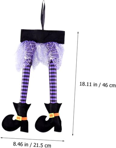 Abaodam 3 قطع زينة ساق الساحرة، شماعات الباب الأمامي، إكليل العنكبوت، ديكور صندوق السيارة، أرجل الساحرة المحشوة، إكليل الهالوين، زخرفة الهالوين، زينة الهالوين المعلقة، حذاء قطني in Kuwait