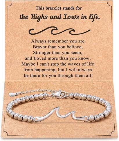 Tarsus Thinking of You Gifts for Women, Through The Waves of Life, Inspirational Gifts, Get Well Gift, Sympathy Thoughtful Gifts for Friend, Encouragement Cheer Up Bracelet in Saudi Arabia