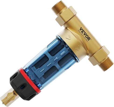 VEVOR Sediment Filter, 4Th Gen Backwash Technology, 360° Bi-side Scraper Flush, 20 GPM High Flow Spin Down Sediment Pre-Filtration, 40 Micron Reusable Whole House Sediment Water Filter, 3/4" MNPT in Saudi Arabia