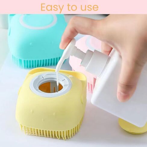 Pet Silicone Bath Shower Massage Brush Light Blue in Saudi Arabia
