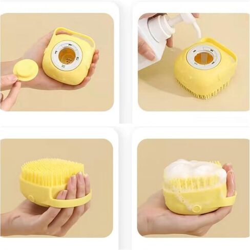 Pet Silicone Bath Shower Massage Brush Light Blue in Saudi Arabia
