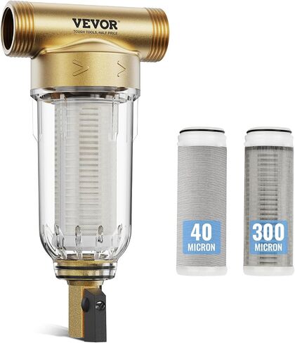 VEVOR Sediment Filter, 4Th Gen Backwash Technology, 360° Bi-side Scraper Flush, 20 GPM High Flow Spin Down Sediment Pre-Filtration, 40 Micron Reusable Whole House Sediment Water Filter, 3/4" MNPT in Saudi Arabia