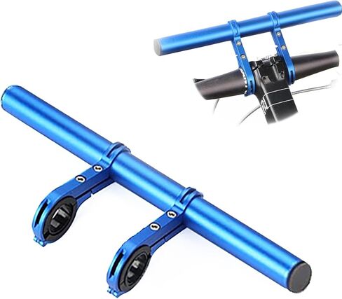 7.87"" Bike Handlebar Extender, Double Aluminum Alloy Bicycle Handlebar Extender for Flashlight Holder Bicycle Accessories with Screwdriver for Bicycle Speedometer Light, Blue in Saudi Arabia