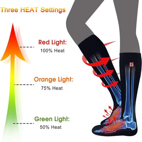 Autocastle Heated Socks for Men Rechargeable Electric Battery Heated Stockings,Male Winter Warm Battery Powered Heat Insulated Sox,Novelty Climb Hike Thermal Socks Hunt Ski Cycle Foot Warmer,Size L in Saudi Arabia