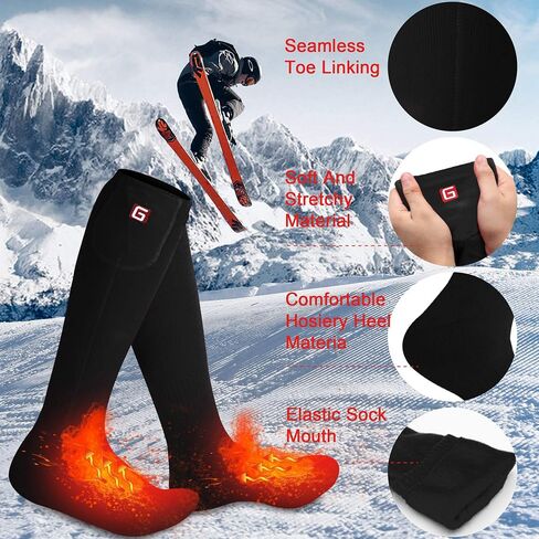 Autocastle Heated Socks for Men Rechargeable Electric Battery Heated Stockings,Male Winter Warm Battery Powered Heat Insulated Sox,Novelty Climb Hike Thermal Socks Hunt Ski Cycle Foot Warmer,Size L in Saudi Arabia