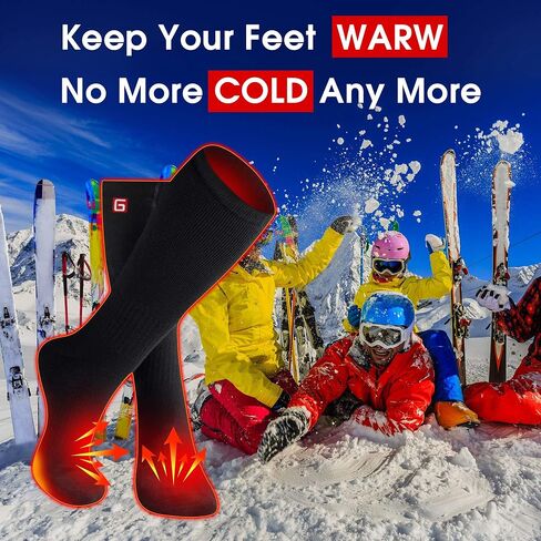Autocastle Heated Socks for Men Rechargeable Electric Battery Heated Stockings,Male Winter Warm Battery Powered Heat Insulated Sox,Novelty Climb Hike Thermal Socks Hunt Ski Cycle Foot Warmer,Size L in Saudi Arabia
