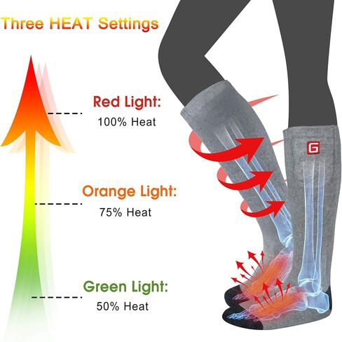Autocastle Heated Socks for Men Rechargeable Electric Battery Heated Stockings,Male Winter Warm Battery Powered Heat Insulated Sox,Novelty Climb Hike Thermal Socks Hunt Ski Cycle Foot Warmer,Size L in Saudi Arabia