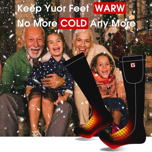 Autocastle Heated Socks for Men Rechargeable Electric Battery Heated Stockings,Male Winter Warm Battery Powered Heat Insulated Sox,Novelty Climb Hike Thermal Socks Hunt Ski Cycle Foot Warmer,Size L in Saudi Arabia