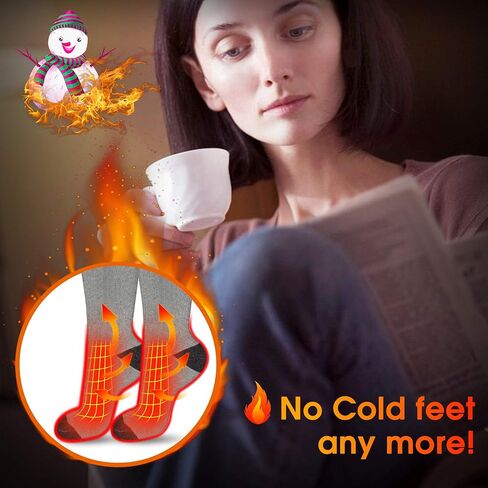 Autocastle Heated Socks for Men Rechargeable Electric Battery Heated Stockings,Male Winter Warm Battery Powered Heat Insulated Sox,Novelty Climb Hike Thermal Socks Hunt Ski Cycle Foot Warmer,Size L in Saudi Arabia
