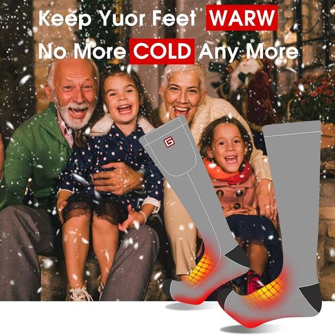 Autocastle Heated Socks for Men Rechargeable Electric Battery Heated Stockings,Male Winter Warm Battery Powered Heat Insulated Sox,Novelty Climb Hike Thermal Socks Hunt Ski Cycle Foot Warmer,Size L in Saudi Arabia