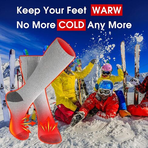 Autocastle Heated Socks for Men Rechargeable Electric Battery Heated Stockings,Male Winter Warm Battery Powered Heat Insulated Sox,Novelty Climb Hike Thermal Socks Hunt Ski Cycle Foot Warmer,Size L in Saudi Arabia