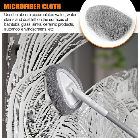 Shower Scrubber, 4 in 1 Shower Tile Brush Tub Scrubber with Long Handle, No Scratch Shower Cleaning Brush for Cleaning Bathroom Kitchen Bathtub Glass Tile Sink Wall in Saudi Arabia