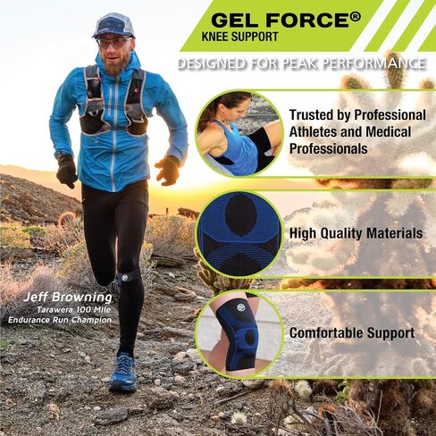 دعم الركبة من Pro-Tec Gel Force، دعامة الركبة، كم ضاغط، دعم الركبة والمفاصل، تتبع الرضفة، دعم الأربطة، التهاب الأوتار، ثبات الركبة، تلين الغضروف، للرجال والنساء، مقاس كبير in Saudi Arabia
