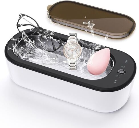 منظف ​​بالموجات فوق الصوتية منظف صوتي للنظارات مع 4 أوضاع، نظارات منظف بالموجات فوق الصوتية 43 كيلو هرتز، منظف بالموجات فوق الصوتية للحمام 300 مل للنظارات والساعات والخواتم والقلائد in Kuwait