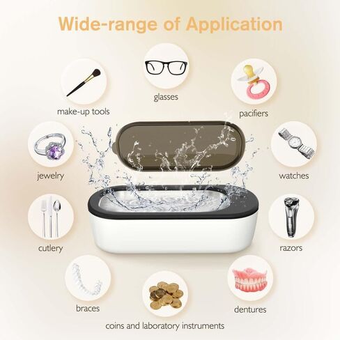 منظف ​​بالموجات فوق الصوتية منظف صوتي للنظارات مع 4 أوضاع، نظارات منظف بالموجات فوق الصوتية 43 كيلو هرتز، منظف بالموجات فوق الصوتية للحمام 300 مل للنظارات والساعات والخواتم والقلائد in Kuwait