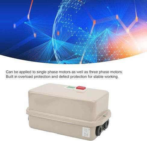 Magnetic Motor Starter, 37‑50A Overload Protection Waterproof 1 Phase 220/230V Magnetic Motor Control Switch Wide Application for Replacement in Kuwait