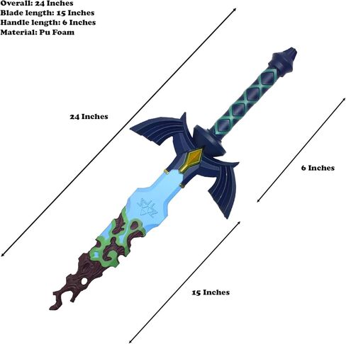 24 بوصة Link Master Sword Hilt Tear Kingdom Warrior Legend Link Zelda لألعاب الفيديو، دعامة أزياء تنكرية، مجموعة، هدية. دعامة 1:1 طبق الأصل in Kuwait