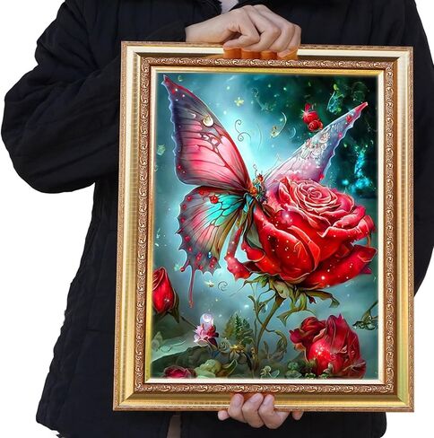GUMITOON الزجاج الملون زهرة الصبار الماس مجموعات الطلاء للبالغين 5D للمبتدئين، DIY الحفر الكامل الماس النقاط اللوحات مع الماس جوهرة الفن والحرف اليدوية للبالغين ديكور جدار المنزل 12x12 بوصة in Kuwait