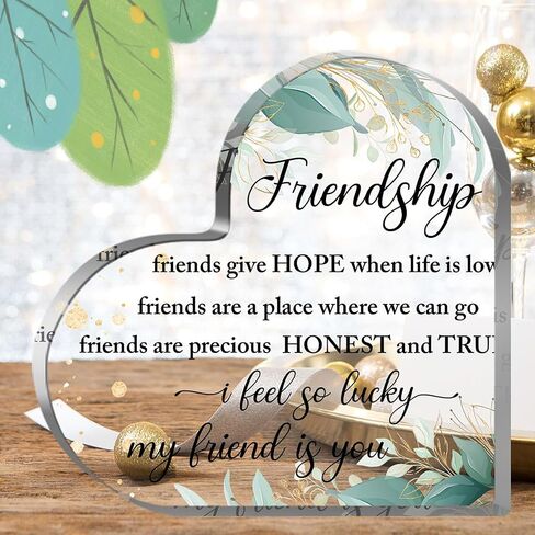 Gift for Friends, Friend Gifts, Friendship Birthday Gifts, Bff Gifts, Acrylic Heart Shape For Friendship Keepsake, Bestie Friend Gifts For Women, Including Presents For Bffs, Sisters, And Close Friends. in Saudi Arabia