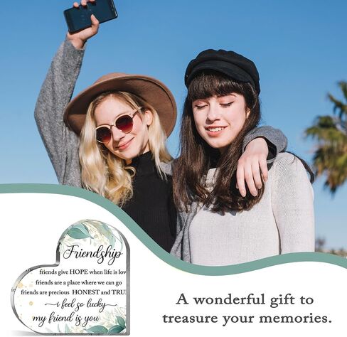 Gift for Friends, Friend Gifts, Friendship Birthday Gifts, Bff Gifts, Acrylic Heart Shape For Friendship Keepsake, Bestie Friend Gifts For Women, Including Presents For Bffs, Sisters, And Close Friends. in Saudi Arabia