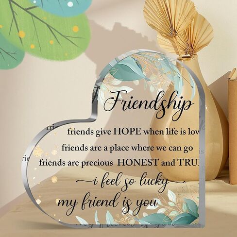 Gift for Friends, Friend Gifts, Friendship Birthday Gifts, Bff Gifts, Acrylic Heart Shape For Friendship Keepsake, Bestie Friend Gifts For Women, Including Presents For Bffs, Sisters, And Close Friends. in Saudi Arabia