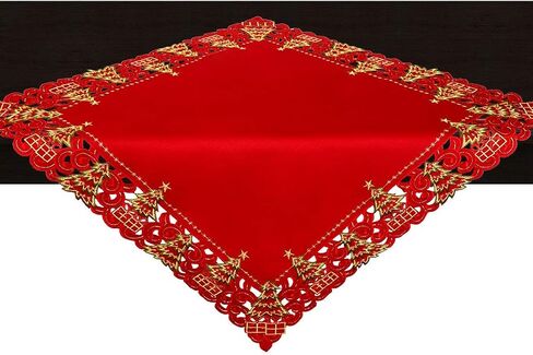 Grelucgo Embroidered Christmas Holiday Holly Tree Table Runner, Dresser Scarf, Rectangular 16 x 72 Inch in Kuwait