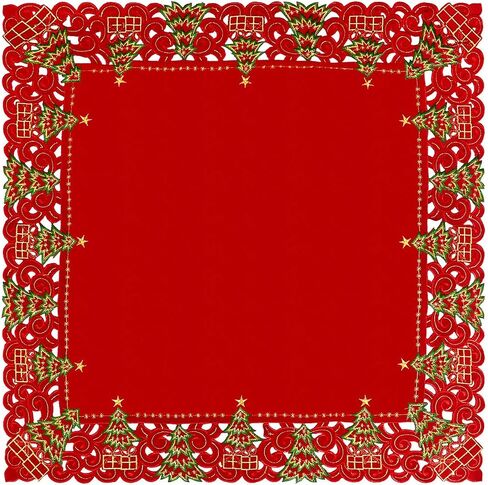 Grelucgo Embroidered Christmas Holiday Holly Tree Table Runner, Dresser Scarf, Rectangular 16 x 72 Inch in Kuwait