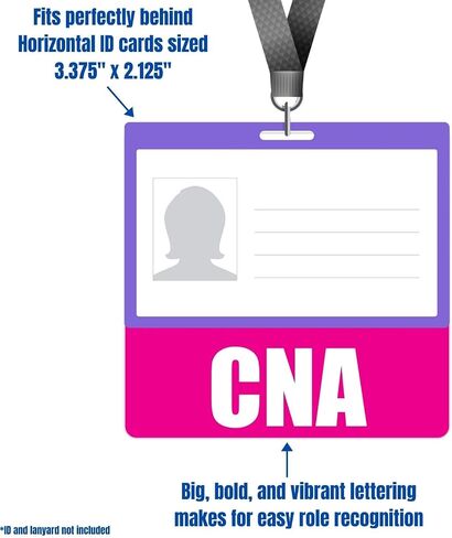 CNA Badge Buddy (Purple) - Horizontal Heavy Duty Badge Tags for Certified Nursing Assistants - Double Sided Badge Identification Card in Saudi Arabia