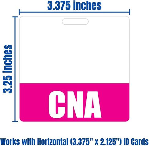 CNA Badge Buddy (Purple) - Horizontal Heavy Duty Badge Tags for Certified Nursing Assistants - Double Sided Badge Identification Card in Saudi Arabia
