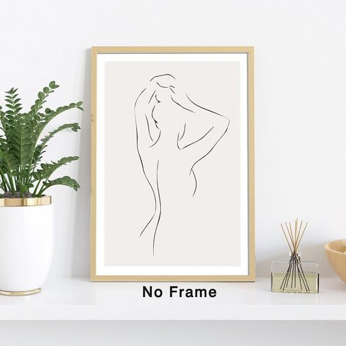 Abstract Line Woman Wall Art Canvas Bathroom Line Art Wall Decor Woman Silhouette Poster Abstract Female Art Black and White Line Artwork Woman Line Drawing Prints for Bedroom 16x24inch No Frame in Saudi Arabia