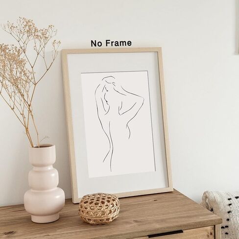 Abstract Line Woman Wall Art Canvas Bathroom Line Art Wall Decor Woman Silhouette Poster Abstract Female Art Black and White Line Artwork Woman Line Drawing Prints for Bedroom 16x24inch No Frame in Saudi Arabia