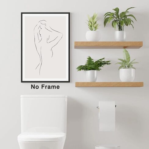 Abstract Line Woman Wall Art Canvas Bathroom Line Art Wall Decor Woman Silhouette Poster Abstract Female Art Black and White Line Artwork Woman Line Drawing Prints for Bedroom 16x24inch No Frame in Saudi Arabia