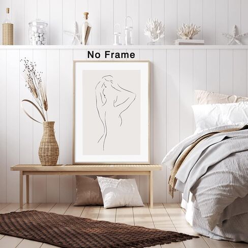 Abstract Line Woman Wall Art Canvas Bathroom Line Art Wall Decor Woman Silhouette Poster Abstract Female Art Black and White Line Artwork Woman Line Drawing Prints for Bedroom 16x24inch No Frame in Saudi Arabia