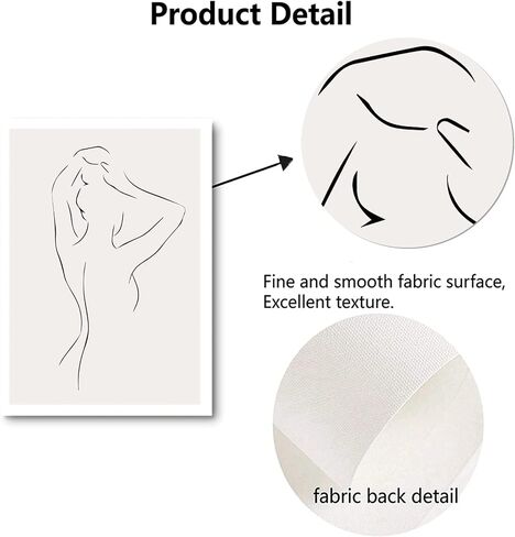 Abstract Line Woman Wall Art Canvas Bathroom Line Art Wall Decor Woman Silhouette Poster Abstract Female Art Black and White Line Artwork Woman Line Drawing Prints for Bedroom 16x24inch No Frame in Saudi Arabia